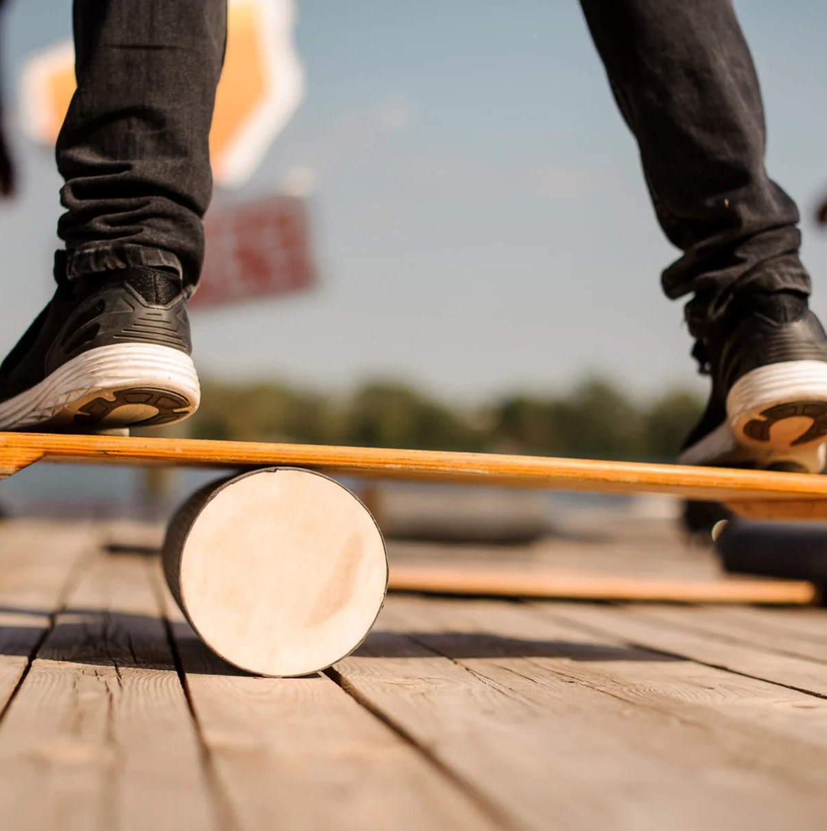 Balance Board Wobble - Papan Keseimbangan Yoga Kayu untuk Anak,