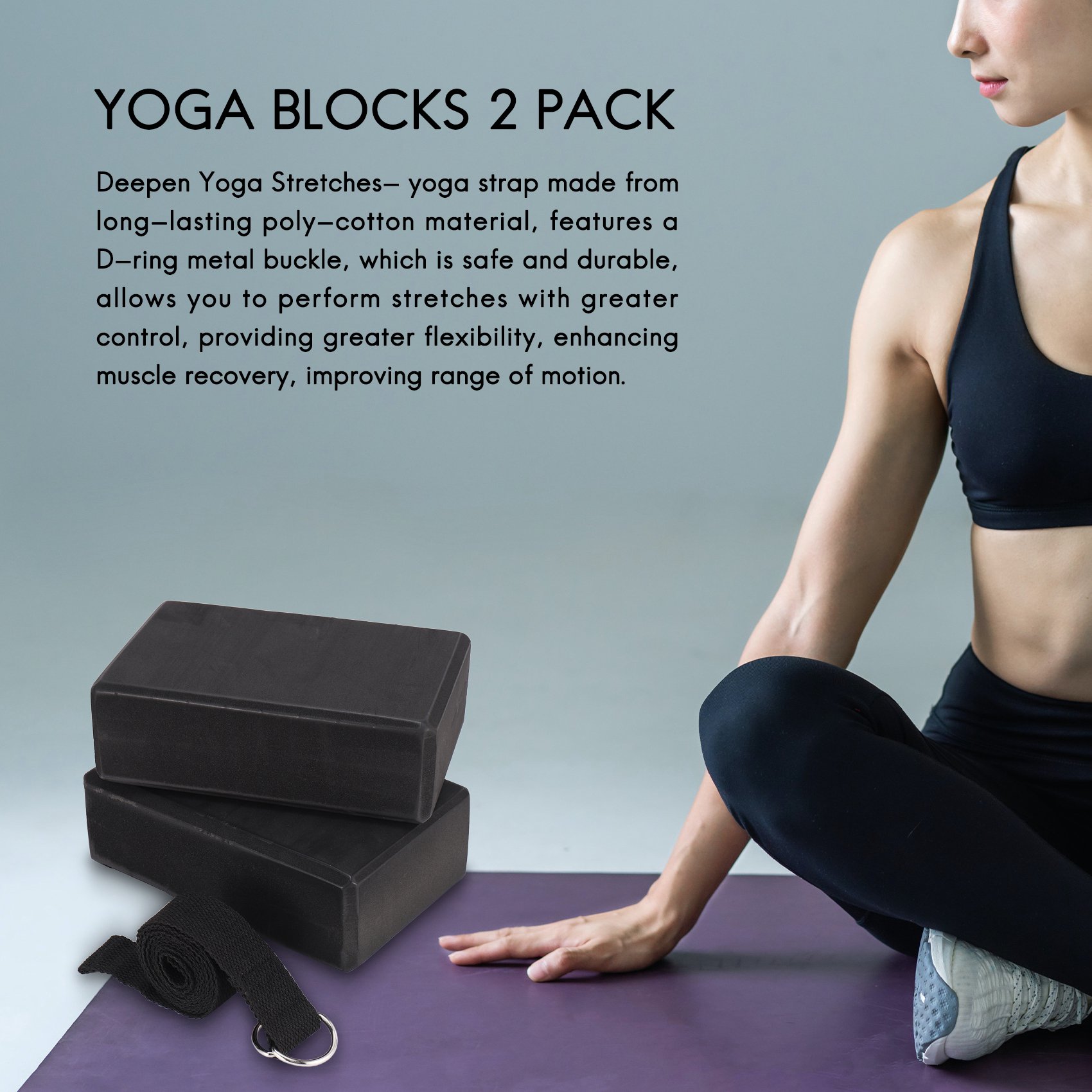 Pilates Yoga Tone - Set Balok Yoga dan Tali Yoga