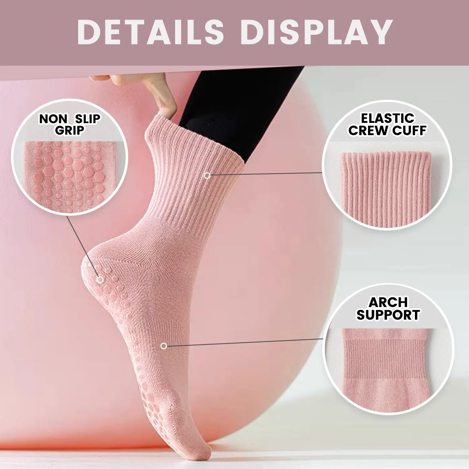 4 pasang kaus kaki yoga wanita - Pilates Yoga Ballet ulasan dan harga